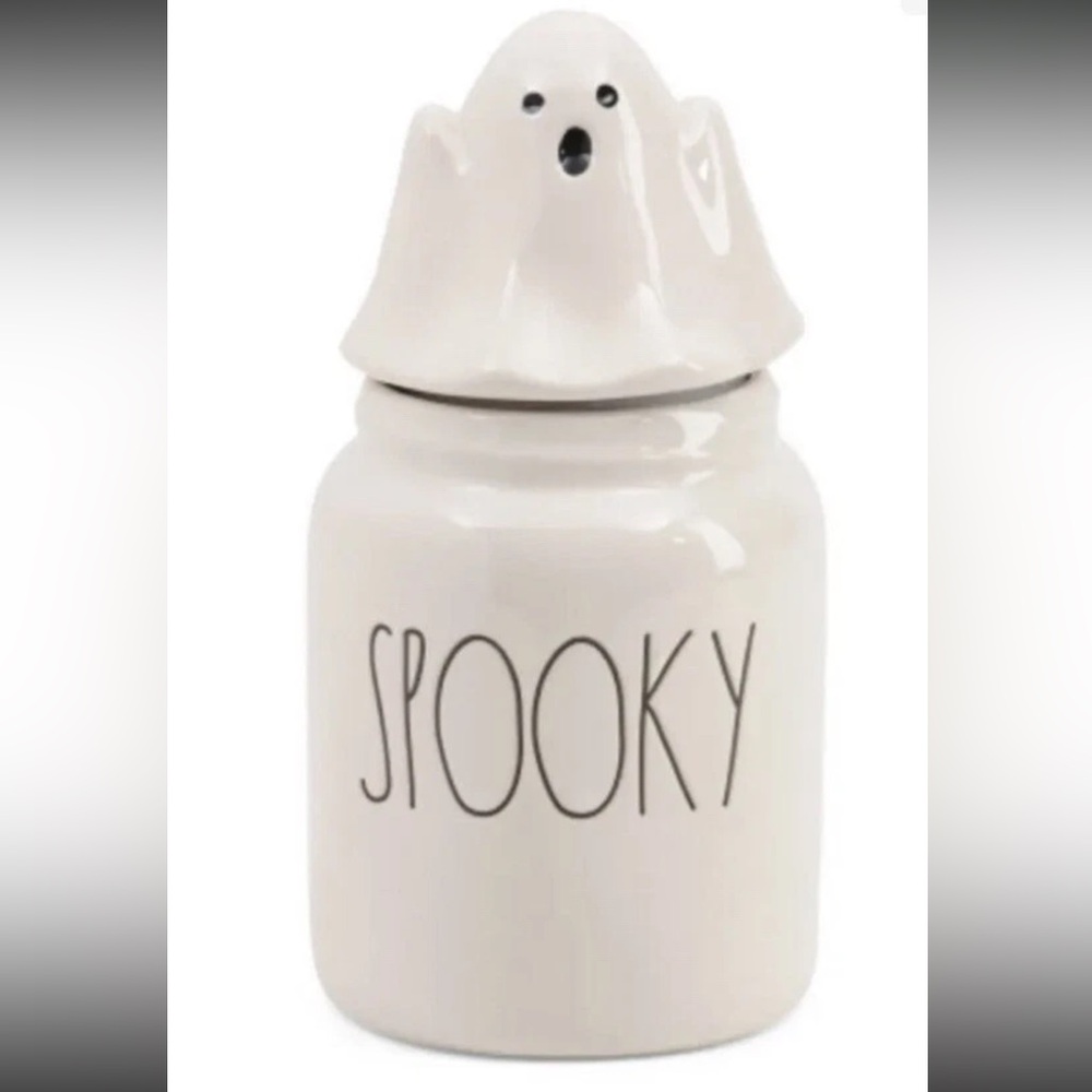 RAE DUNN Spooky Ghost Canister Candy Treat Halloween Canister With Lid